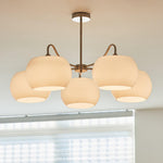 Aurora Chandelier White Glass Persimmon Shape - Lamp Outdoor