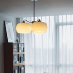 Aurora Chandelier White Glass Persimmon Shape - Lamp Outdoor