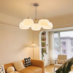 Aurora Chandelier White Glass Persimmon Shape - Lamp Outdoor