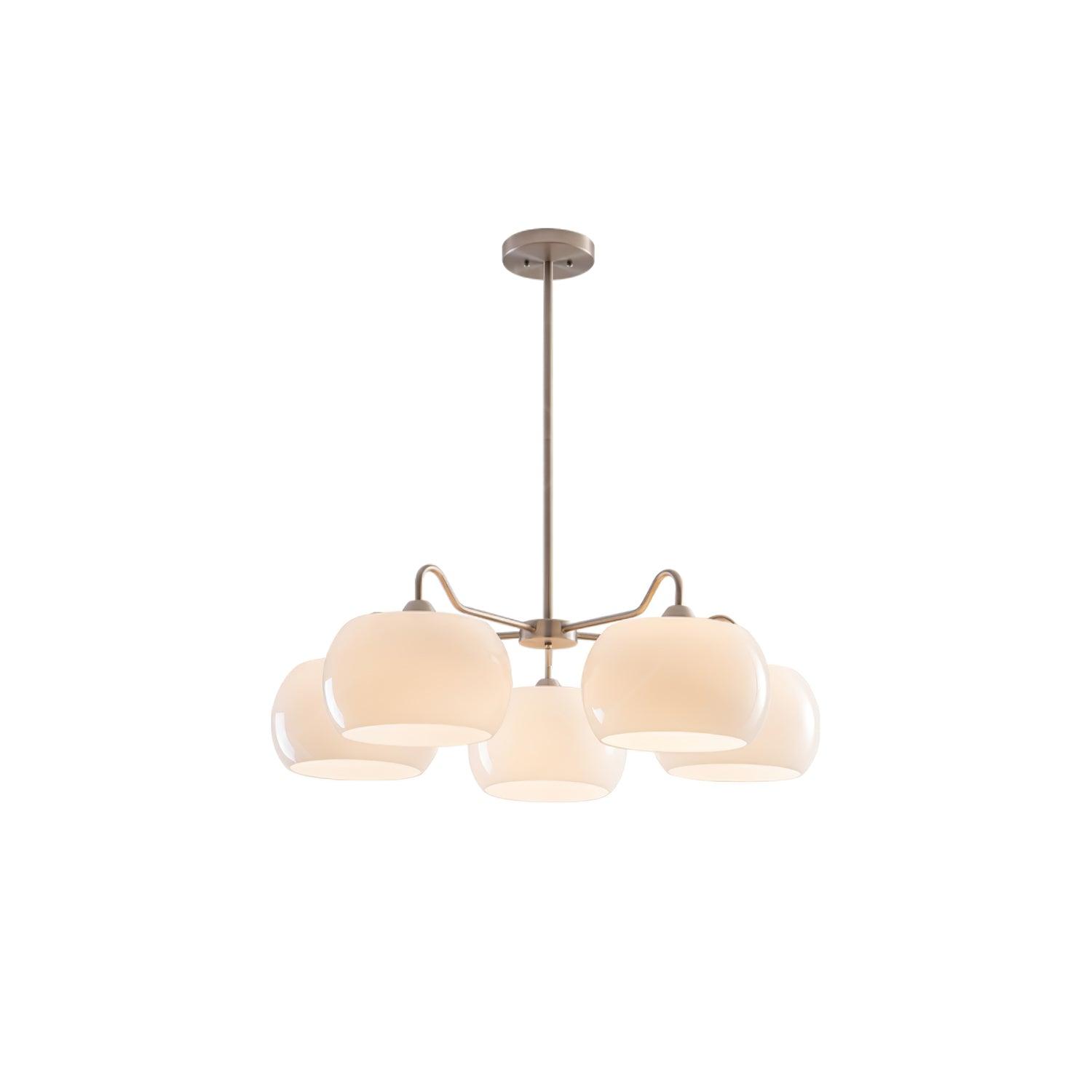 Aurora Chandelier White Glass Persimmon Shape - Lamp Outdoor