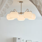 Aurora Chandelier White Glass Persimmon Shape - Lamp Outdoor