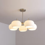 Aurora Chandelier White Glass Persimmon Shape - Lamp Outdoor