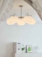 Aurora Chandelier White Glass Persimmon Shape - Lamp Outdoor