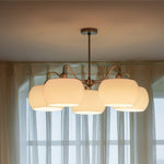 Aurora Chandelier White Glass Persimmon Shape - Lamp Outdoor
