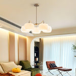 Aurora Chandelier White Glass Persimmon Shape - Lamp Outdoor