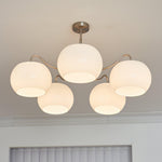 Aurora Chandelier White Glass Persimmon Shape - Lamp Outdoor