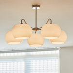 Aurora Chandelier White Glass Persimmon Shape - Lamp Outdoor