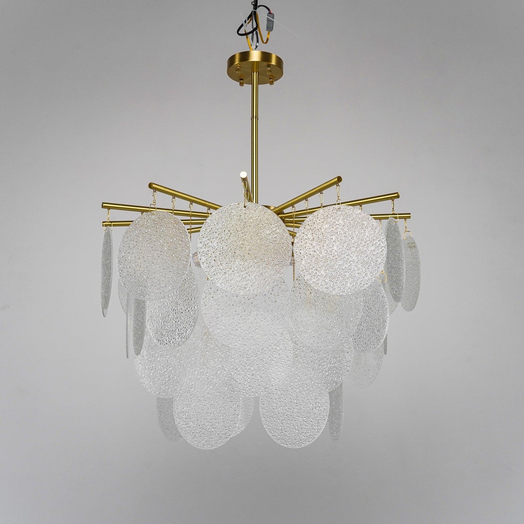 Solara Chandelier Nimbus Glass Droplets - Letslighting