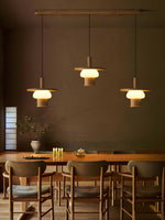 Zephaan Traditional Art Classic Glass Wood Pendant Light - Lamp Outdoor