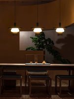 Zephaan Traditional Art Classic Glass Wood Pendant Light - Lamp Outdoor