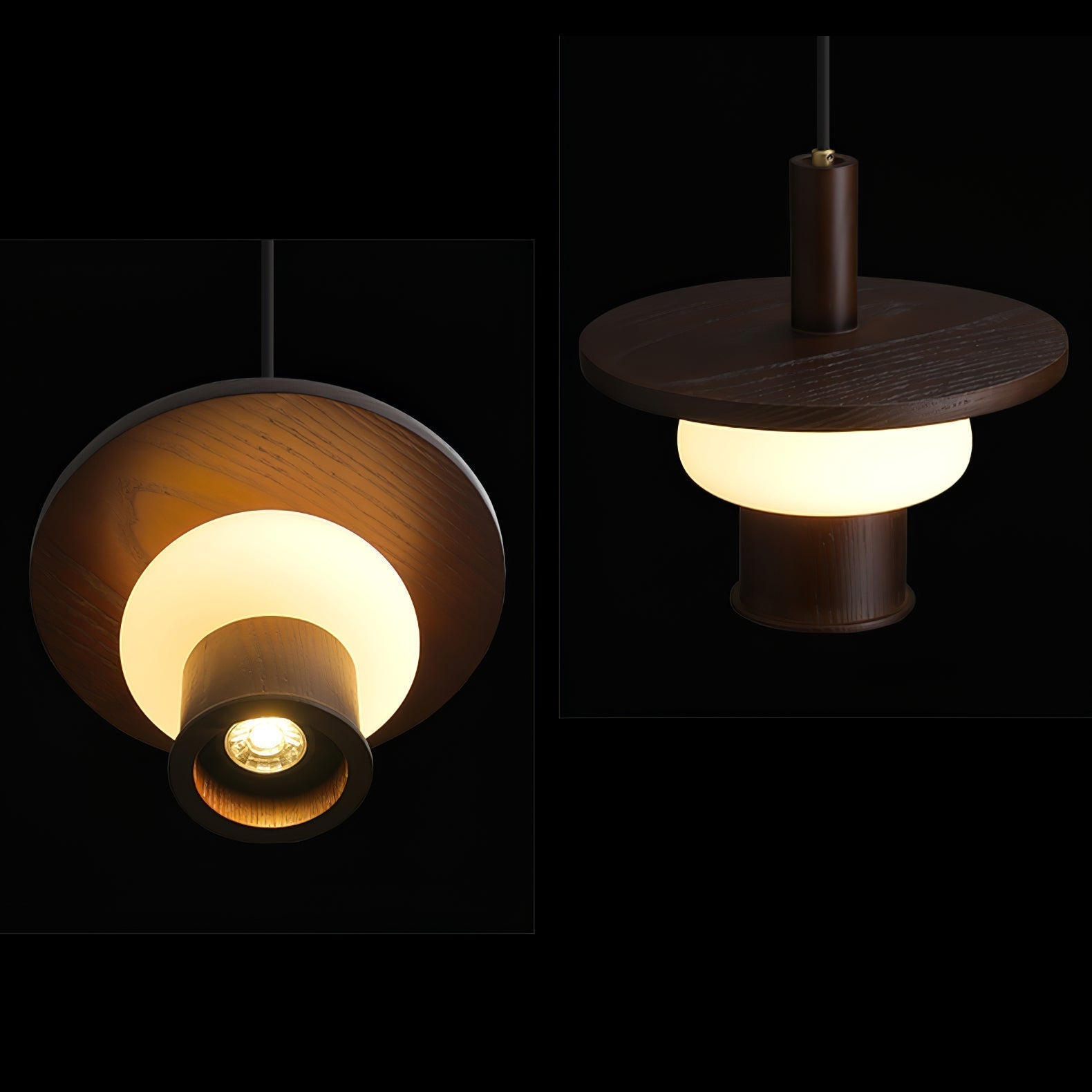 Zephaan Traditional Art Classic Glass Wood Pendant Light - Lamp Outdoor