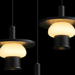 Zephaan Traditional Art Classic Glass Wood Pendant Light - Lamp Outdoor