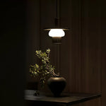 Zephaan Traditional Art Classic Glass Wood Pendant Light - Lamp Outdoor