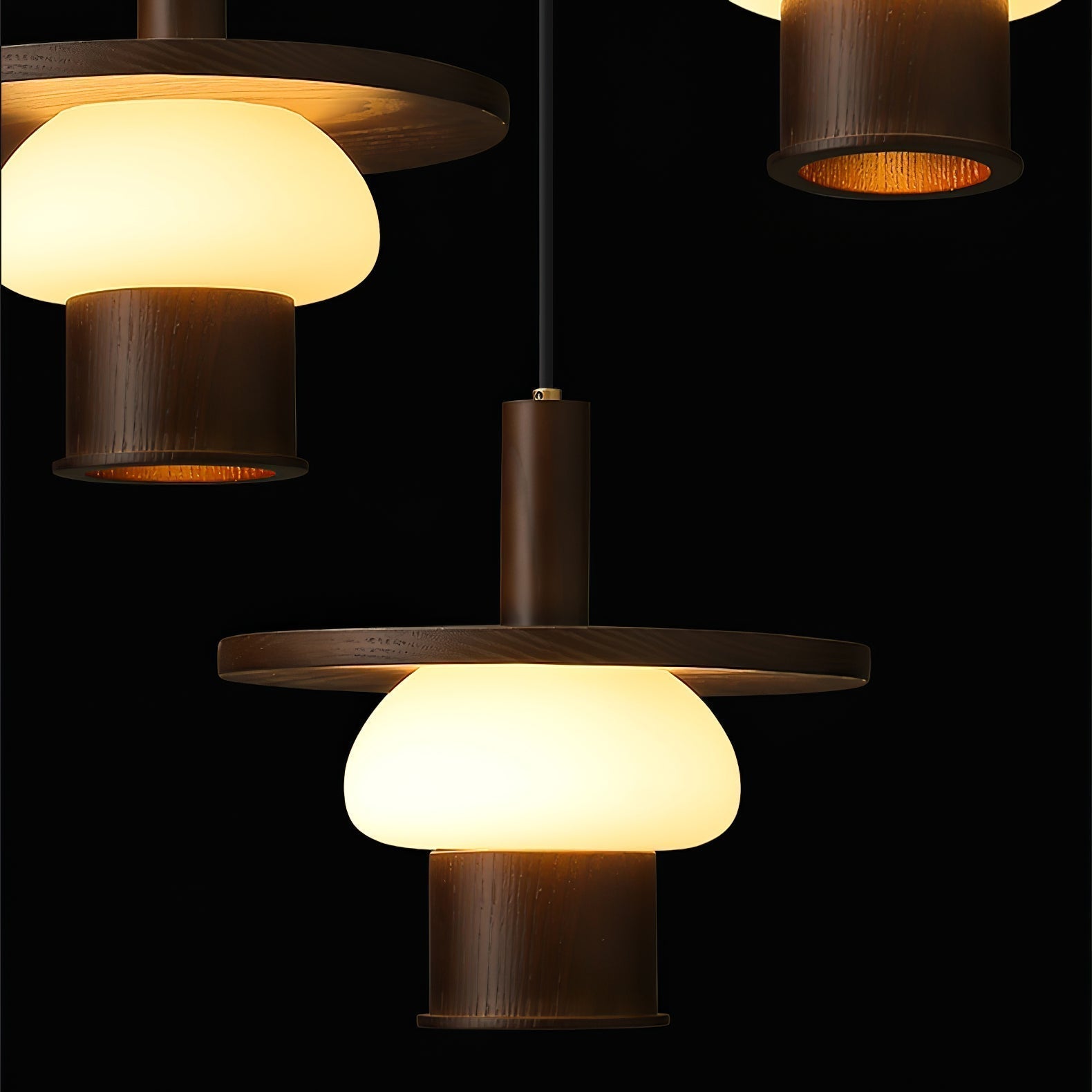 Zephaan Traditional Art Classic Glass Wood Pendant Light - Lamp Outdoor