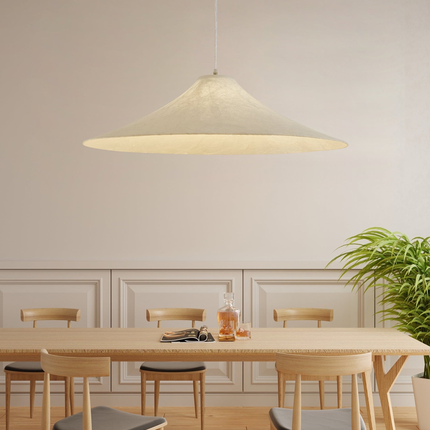 Abbotswell Modern Minimalist Natural Flat Metal Pendant Lamp - Lamp Outdoor