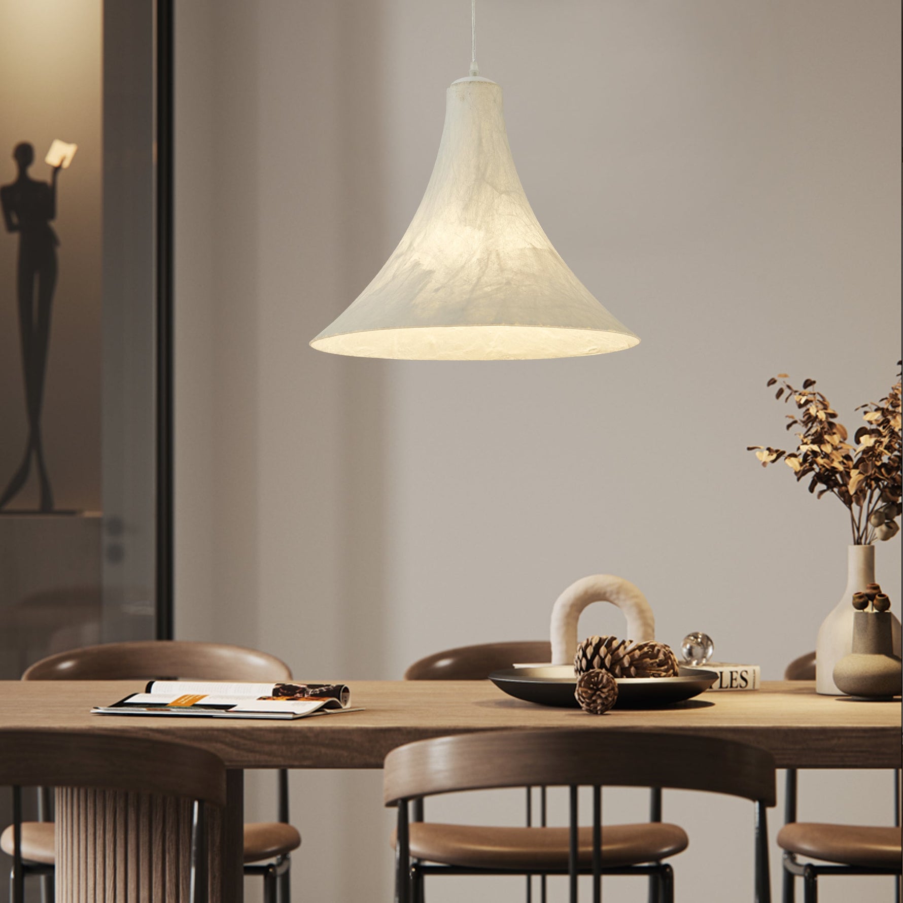 Abbotswell Modern Minimalist Natural Flat Metal Pendant Lamp - Lamp Outdoor