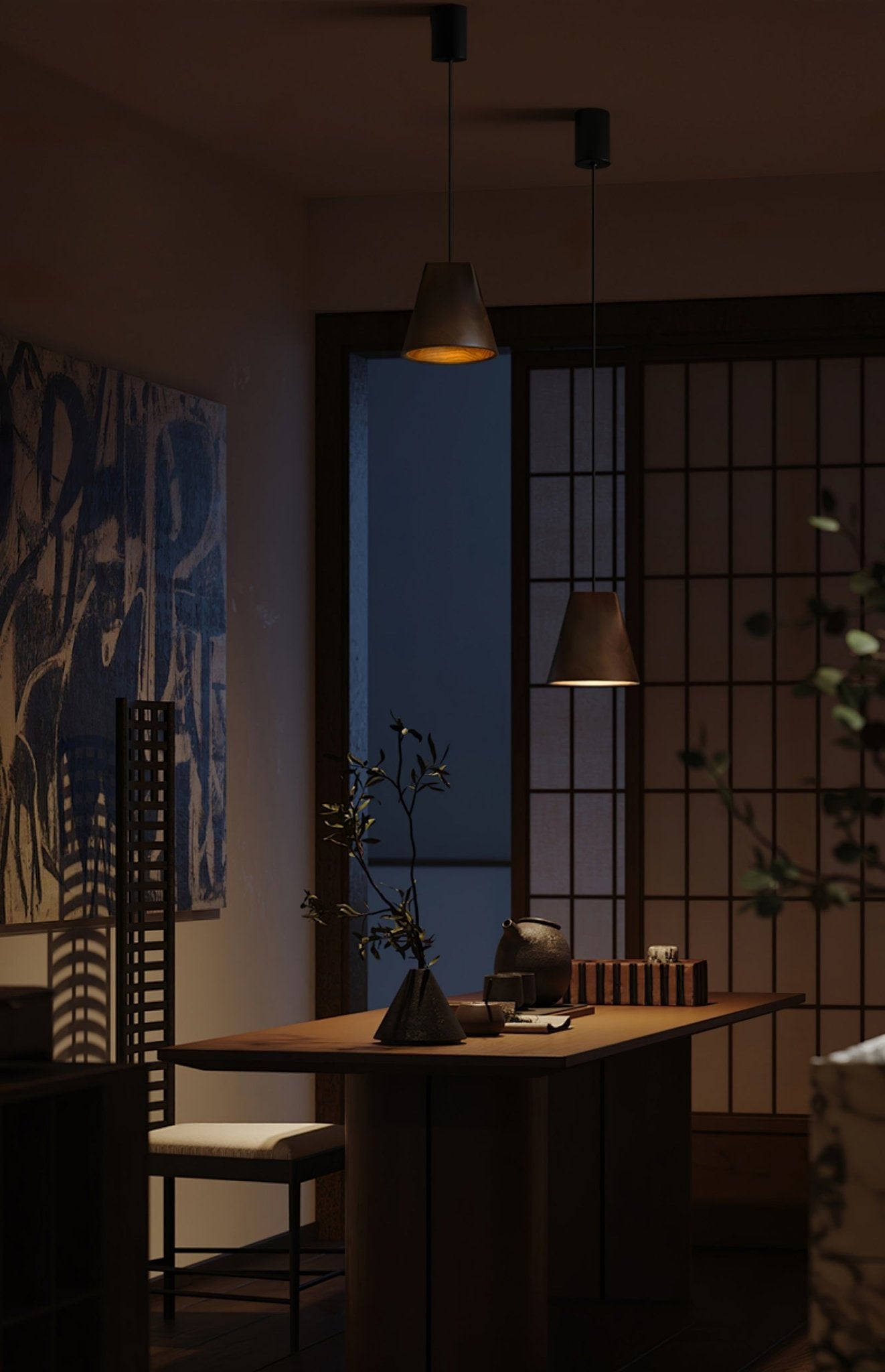 Vetra Rustic Wood Pendant Light - Lamp Outdoor