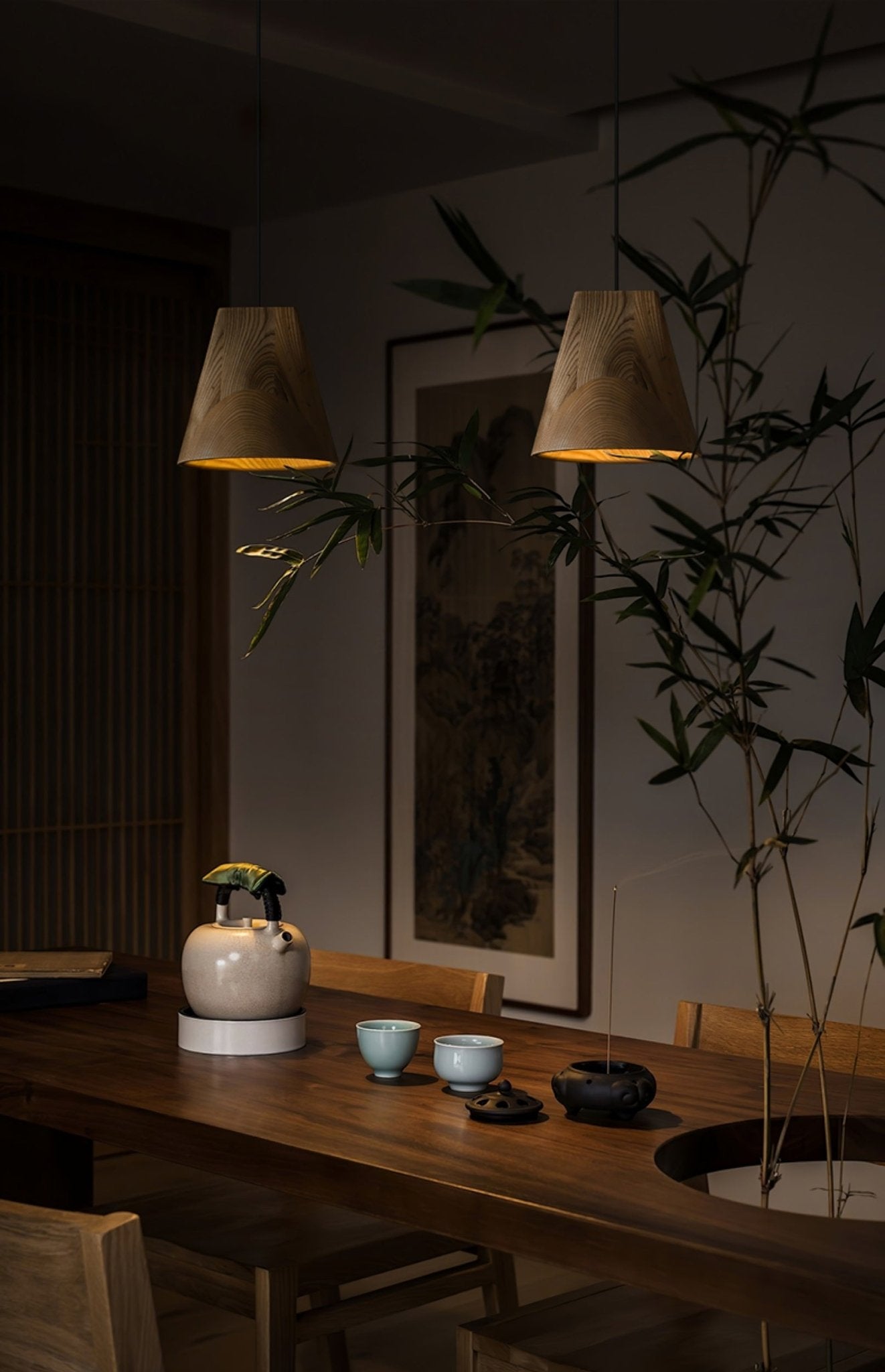 Vetra Rustic Wood Pendant Light - Lamp Outdoor