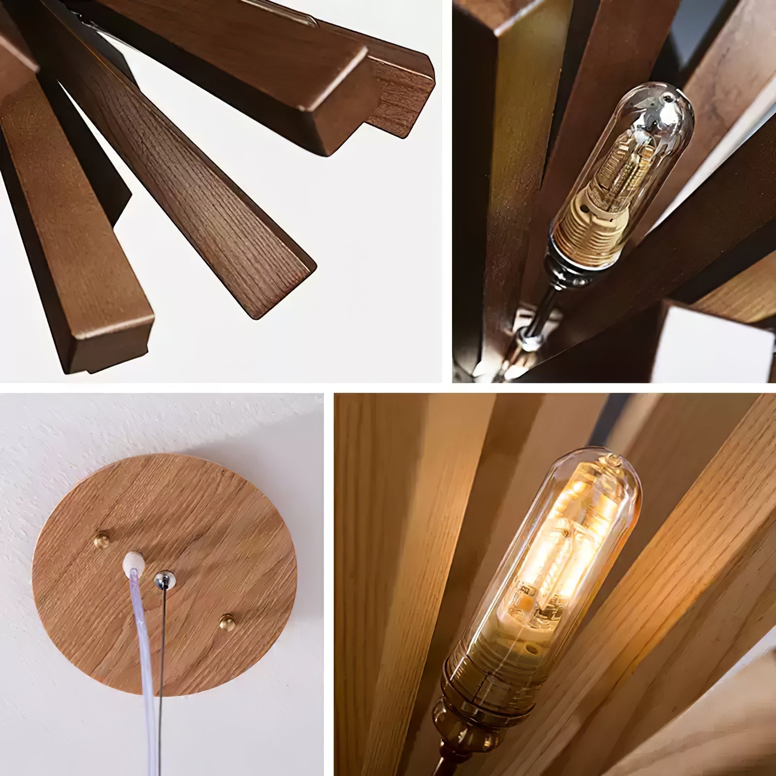 Nova Premium Nordic Art Burst Wood Metal Chandelier - Lamp Outdoor