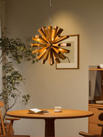 Nova Premium Nordic Art Burst Wood Metal Chandelier - Lamp Outdoor
