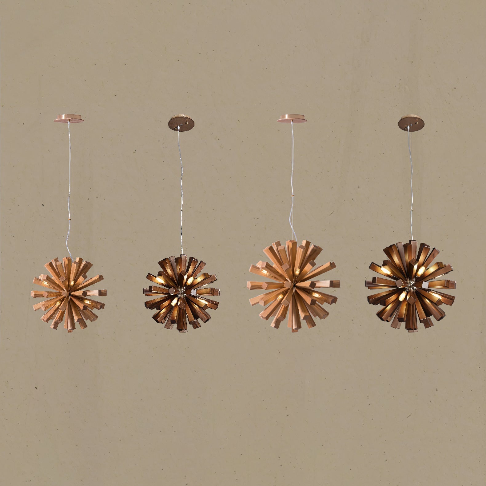 Nova Premium Nordic Art Burst Wood Metal Chandelier - Lamp Outdoor