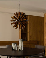 Nova Premium Nordic Art Burst Wood Metal Chandelier - Lamp Outdoor