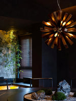 Nova Premium Nordic Art Burst Wood Metal Chandelier - Lamp Outdoor