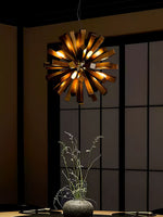 Nova Premium Nordic Art Burst Wood Metal Chandelier - Lamp Outdoor