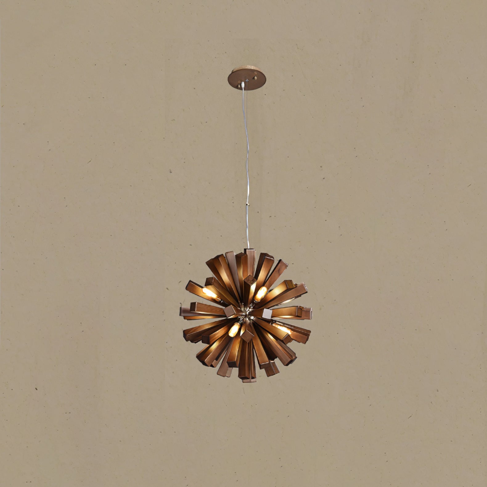 Nova Premium Nordic Art Burst Wood Metal Chandelier - Lamp Outdoor