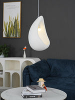 Solara Pendant Lamp Plaster Organic Hollow Teardrop Wabi Sabi - Letslighting