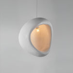 Solara Pendant Lamp Plaster Organic Hollow Teardrop Wabi Sabi - Letslighting
