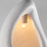Solara Pendant Lamp Plaster Organic Hollow Teardrop Wabi Sabi - Letslighting