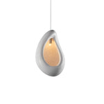 Solara Pendant Lamp Plaster Organic Hollow Teardrop Wabi Sabi - Letslighting