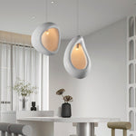Solara Pendant Lamp Plaster Organic Hollow Teardrop Wabi Sabi - Letslighting