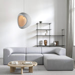 Solara Pendant Lamp Plaster Organic Hollow Teardrop Wabi Sabi - Letslighting