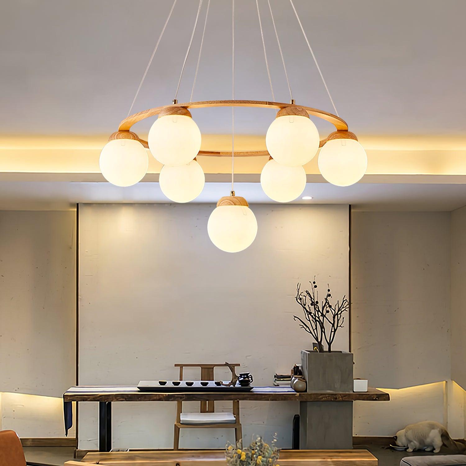 Miira Wood Chandelier - Lamp Outdoor