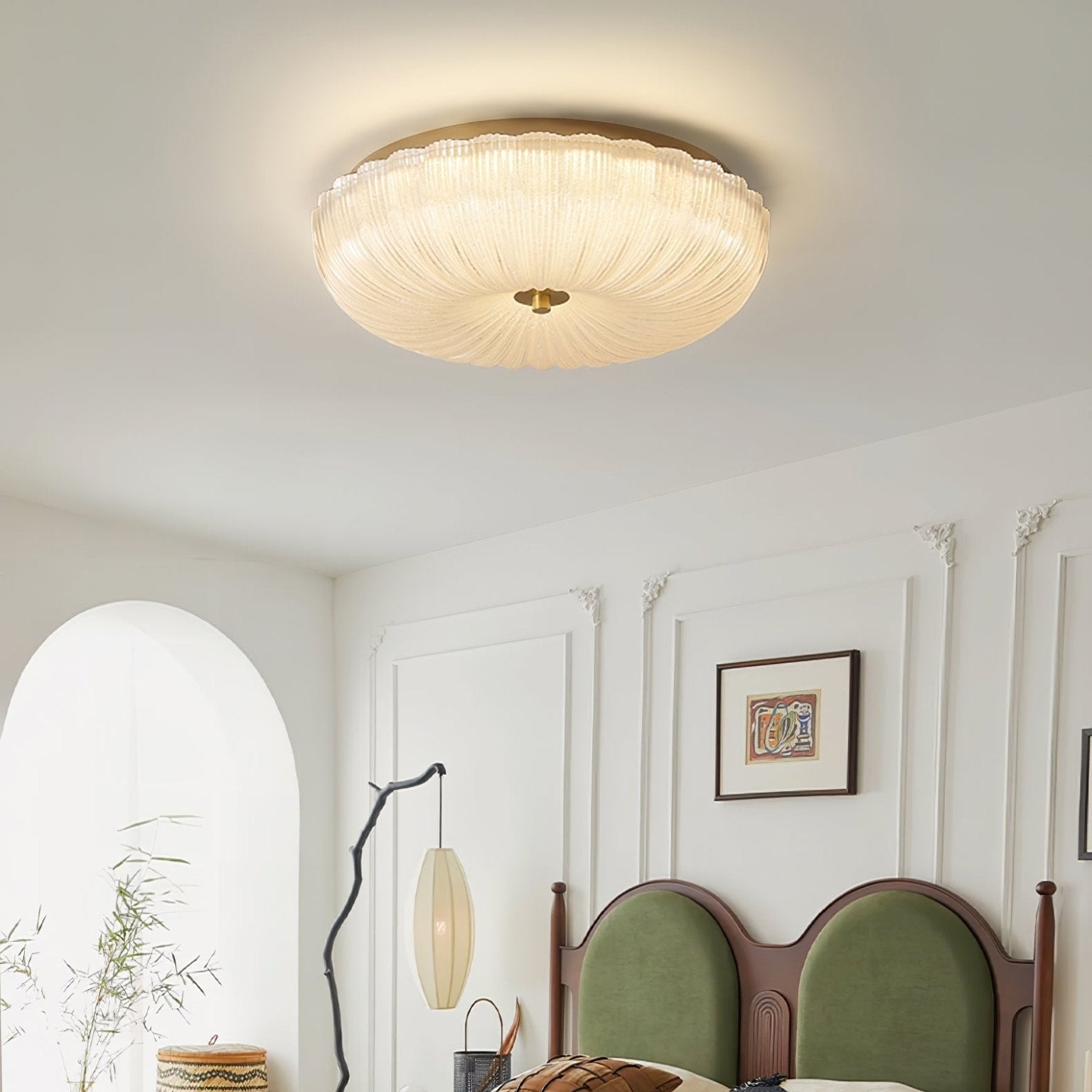 Halo Ceiling Light Ripple Glass - Lamp Outdoor
