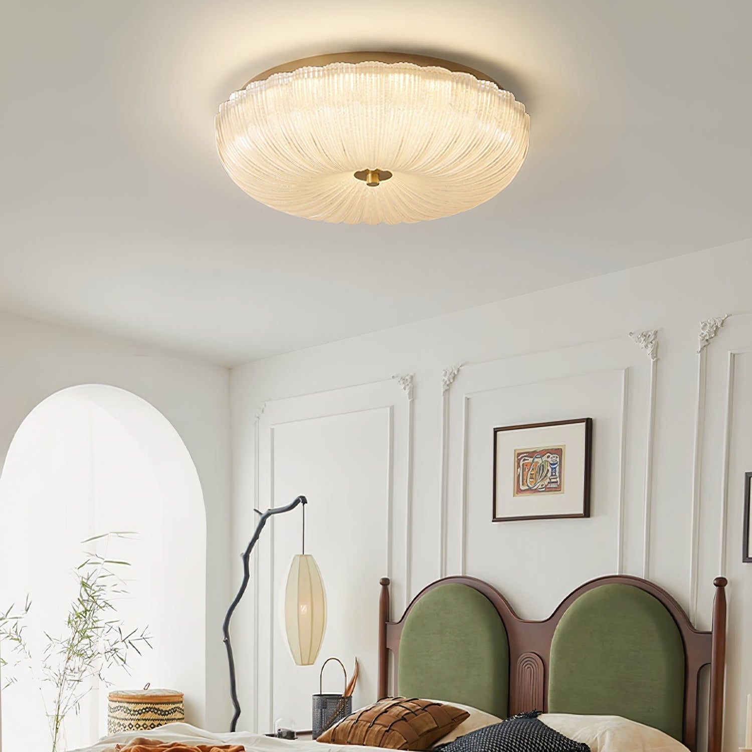 Halo Ceiling Light Ripple Glass - Lamp Outdoor