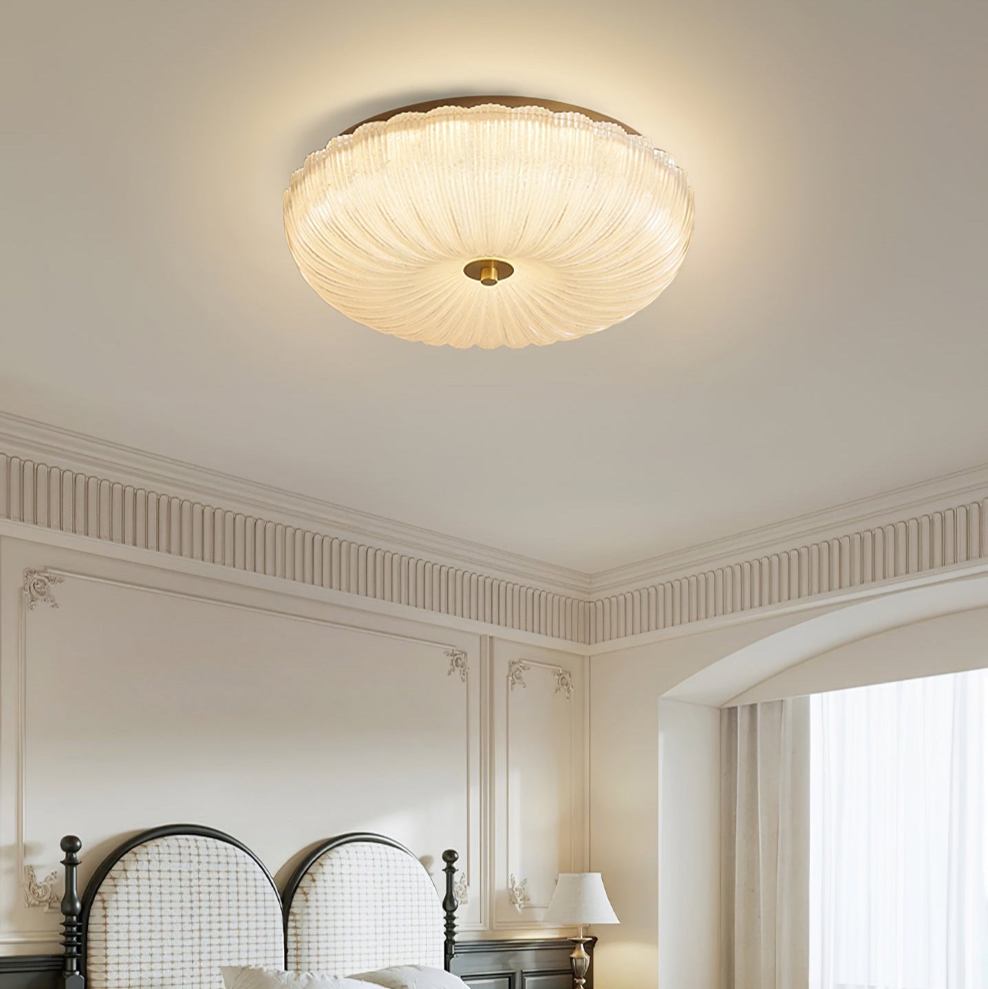 Halo Ceiling Light Ripple Glass - Lamp Outdoor