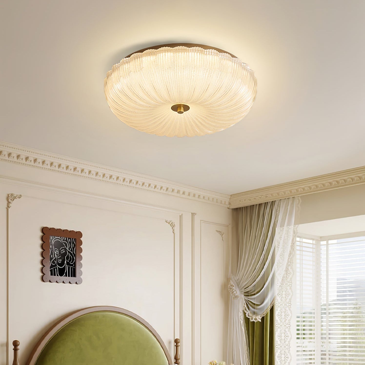 Halo Ceiling Light Ripple Glass - Lamp Outdoor
