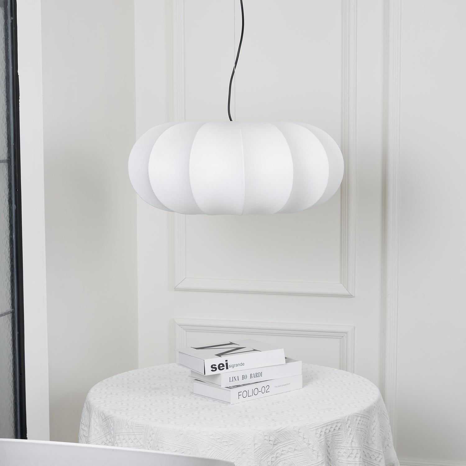 Oblate Silk Pendant Lamp - Lamp Outdoor