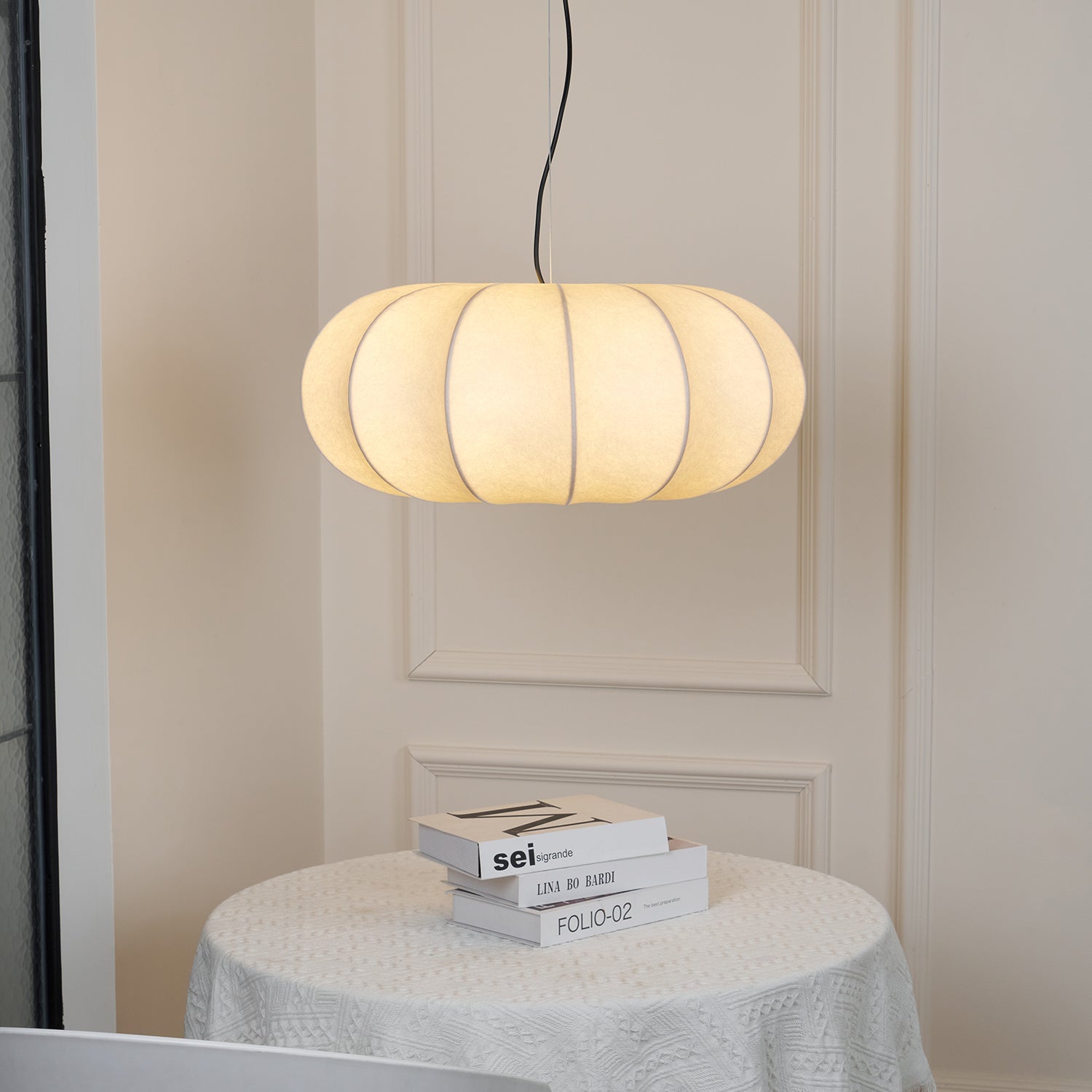 Oblate Silk Pendant Lamp - Lamp Outdoor
