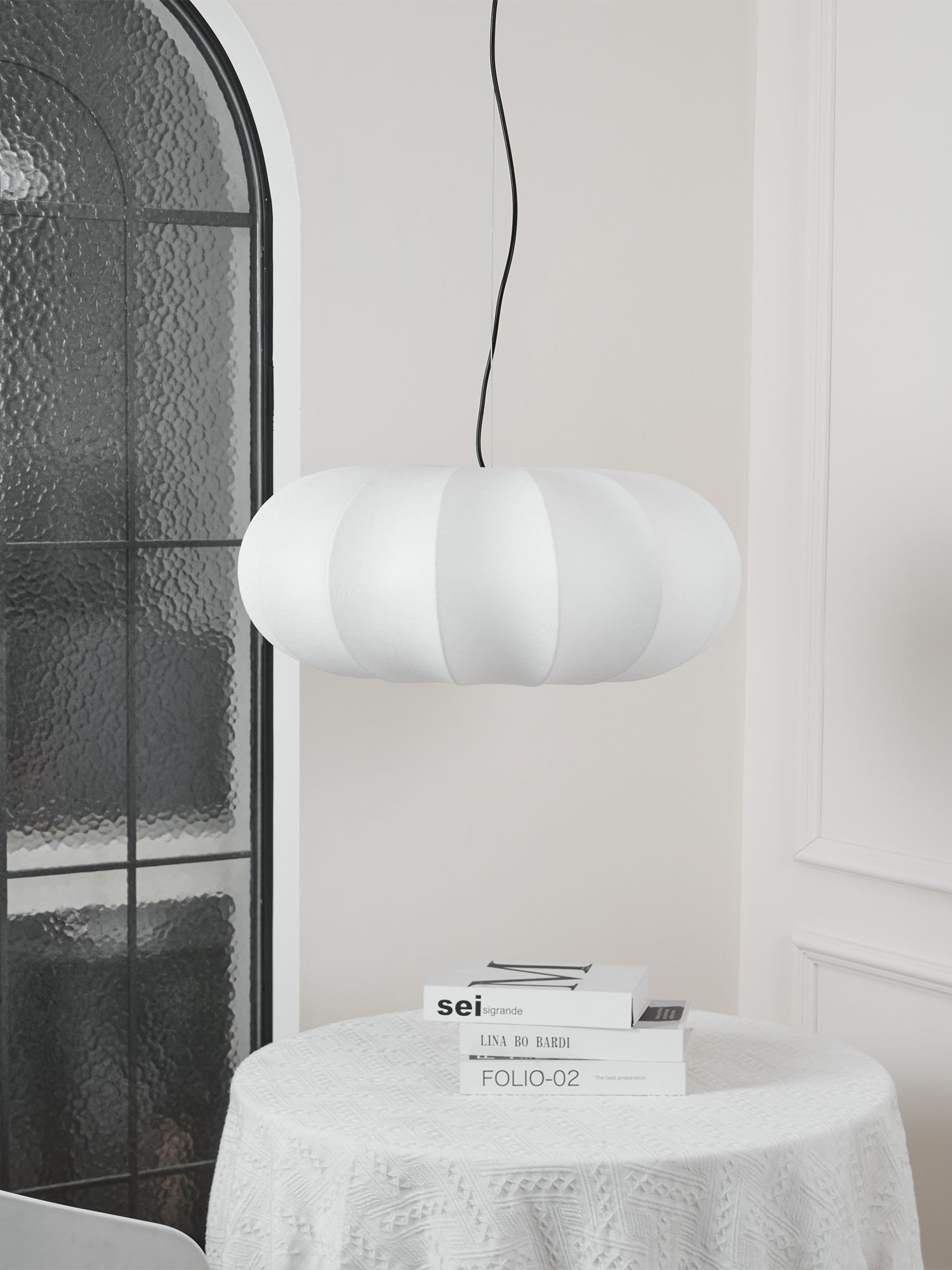 Oblate Silk Pendant Lamp - Lamp Outdoor
