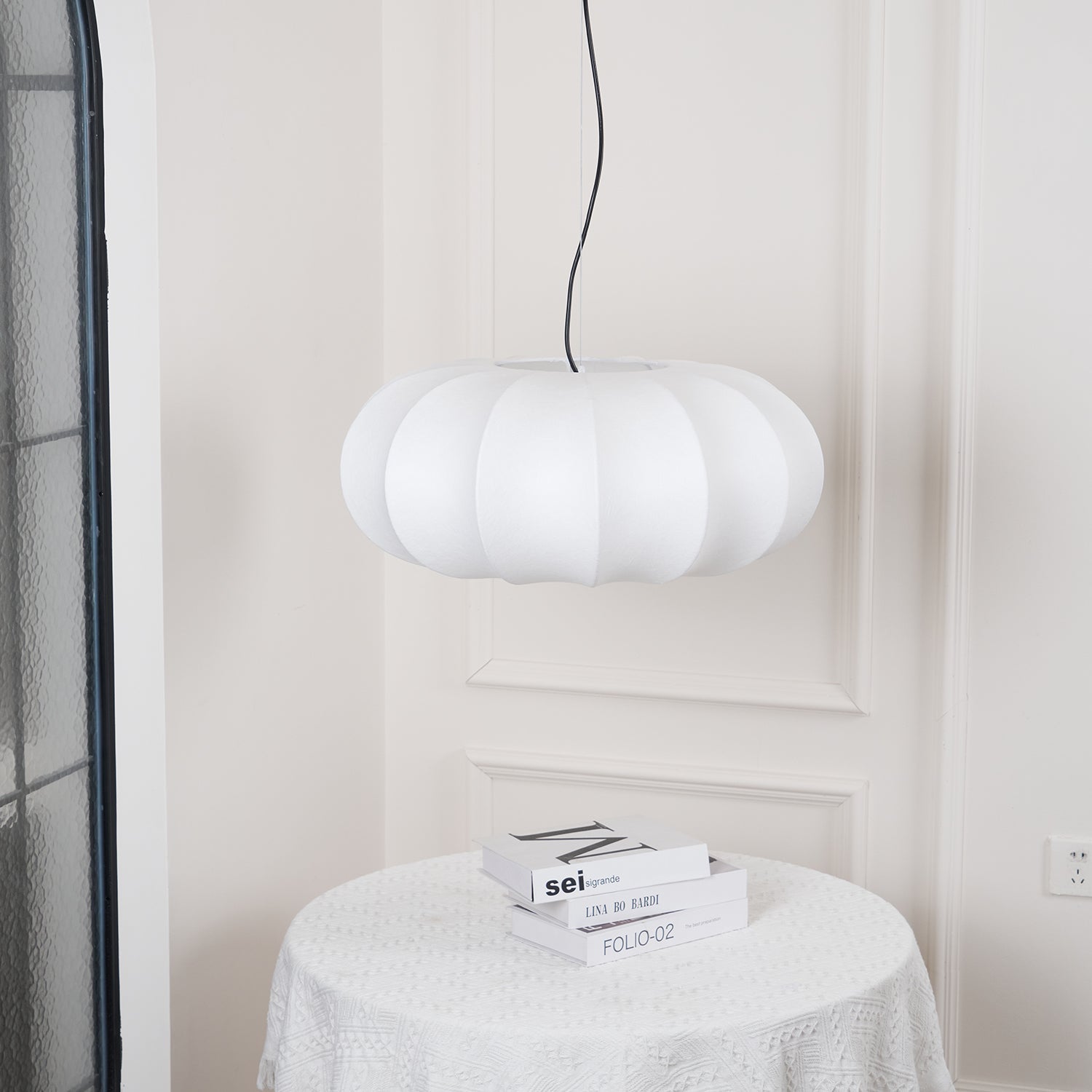 Oblate Silk Pendant Lamp - Lamp Outdoor