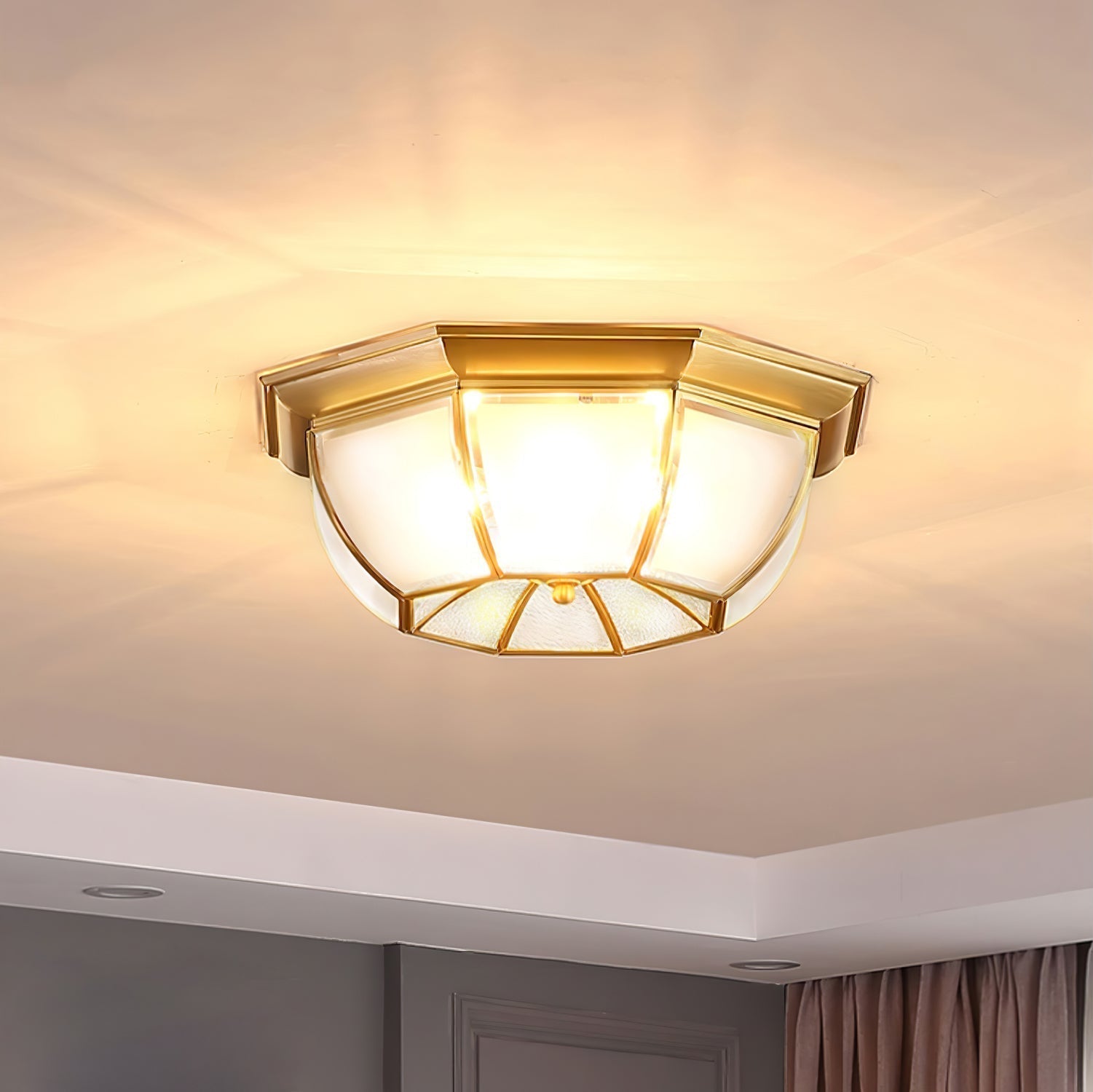 Bowl Shaped Brass Ceiling Lamp - Lamp Outdoor
