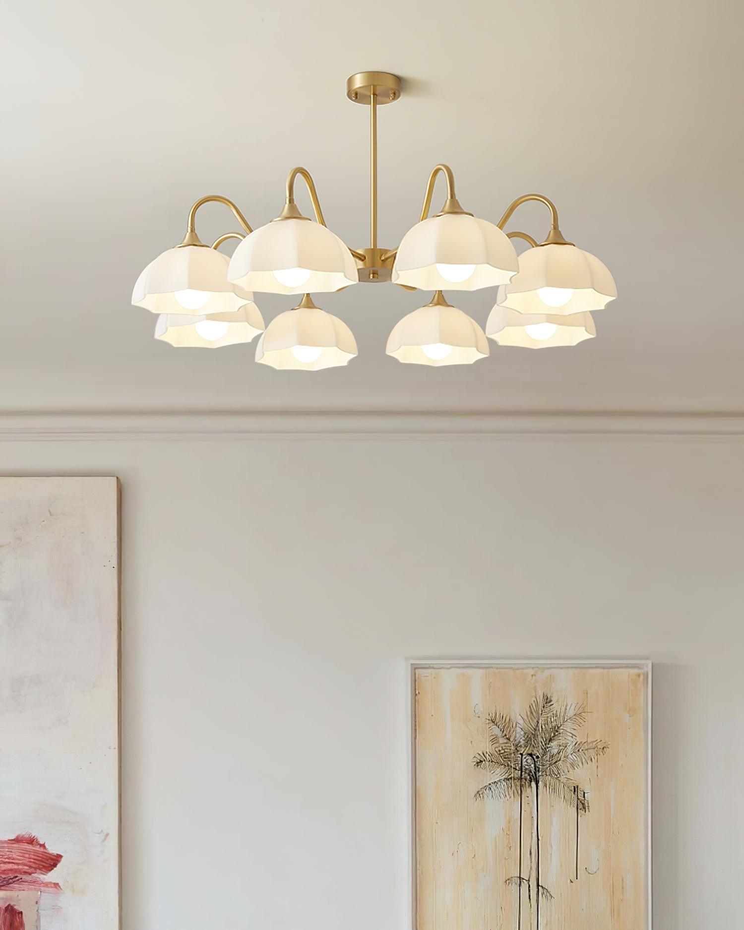 Octagonal Glass Bowl Chandelier - Lamp Outdoor