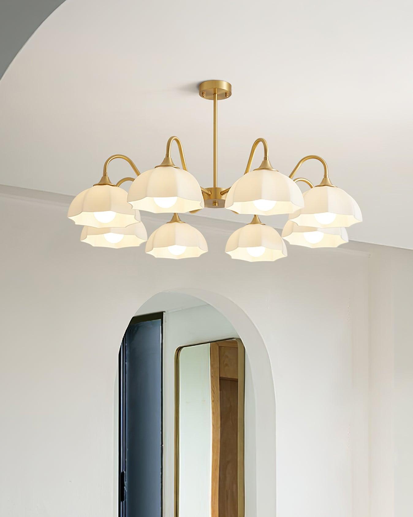 Octagonal Glass Bowl Chandelier - Lamp Outdoor