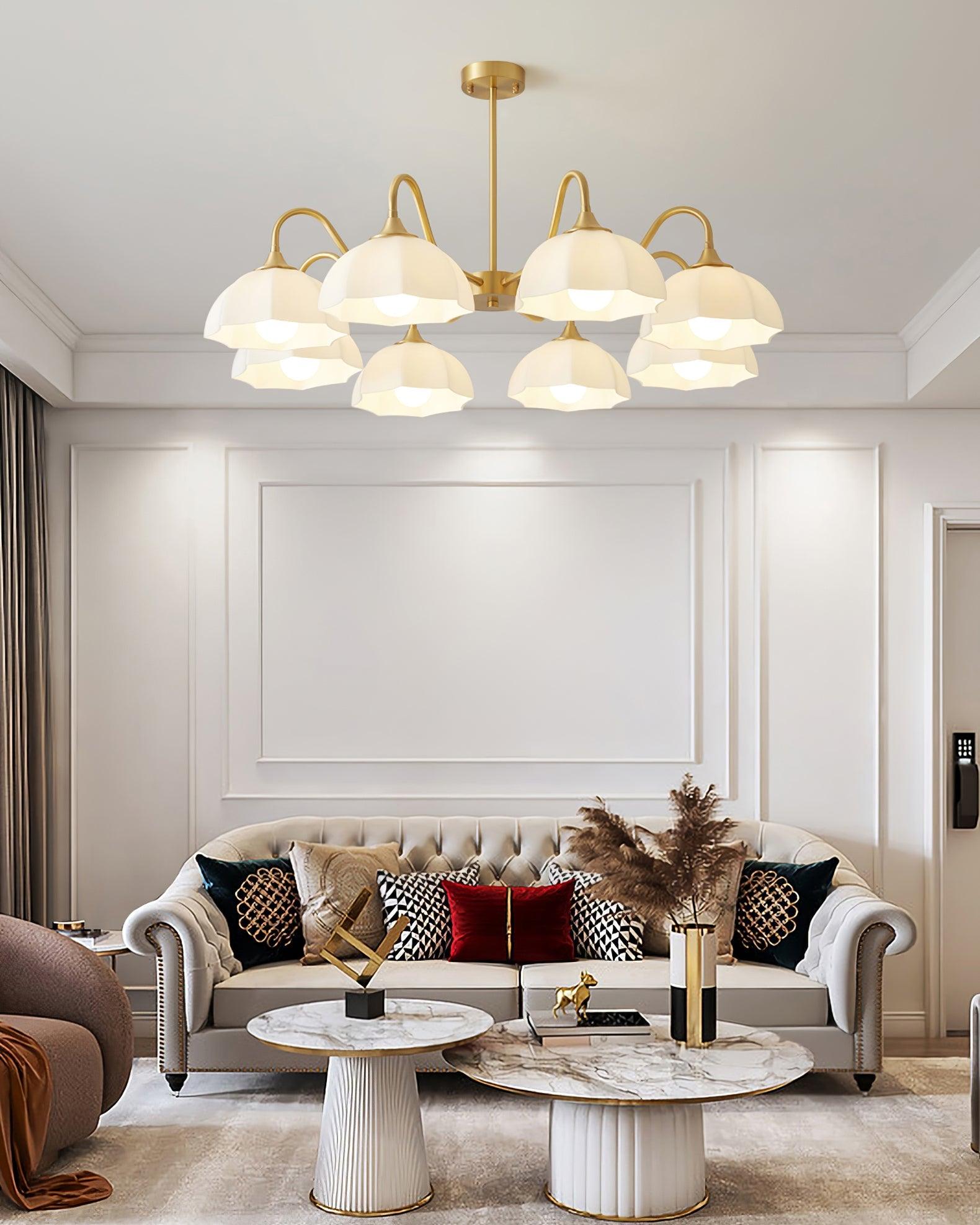 Octagonal Glass Bowl Chandelier - Lamp Outdoor