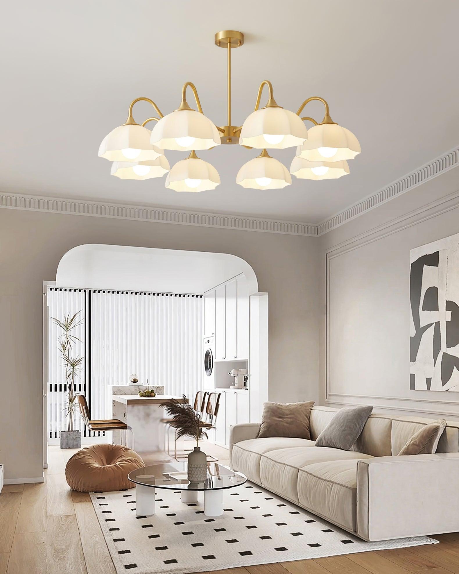 Octagonal Glass Bowl Chandelier - Lamp Outdoor