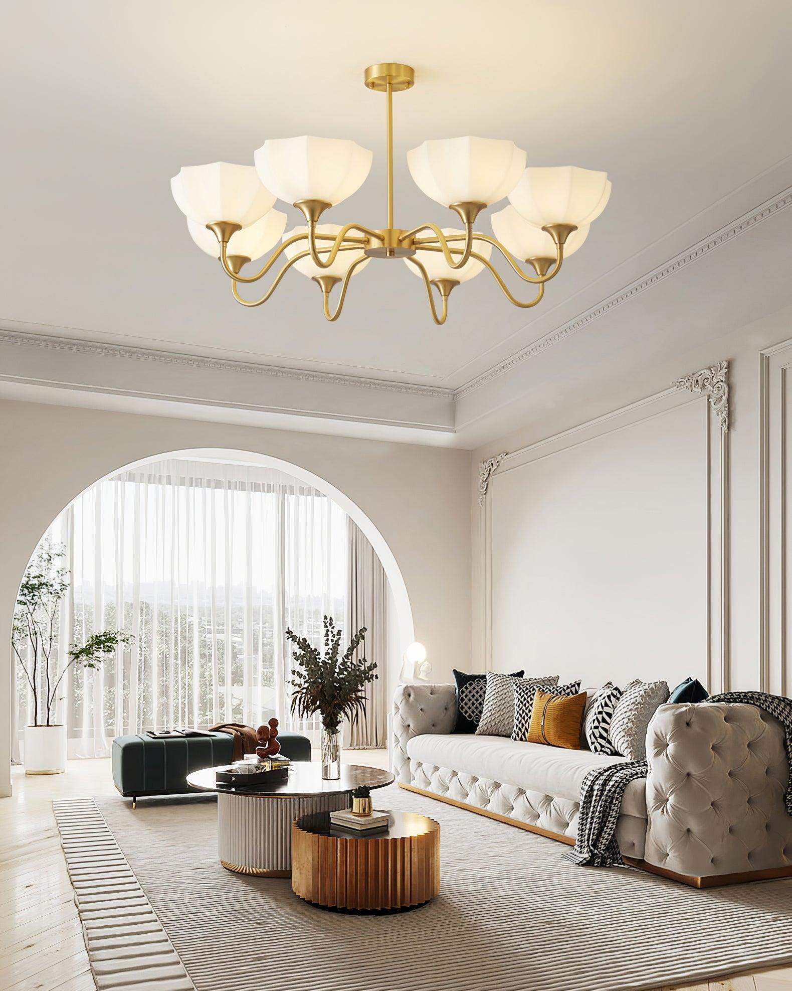Octagonal Glass Bowl Chandelier - Lamp Outdoor